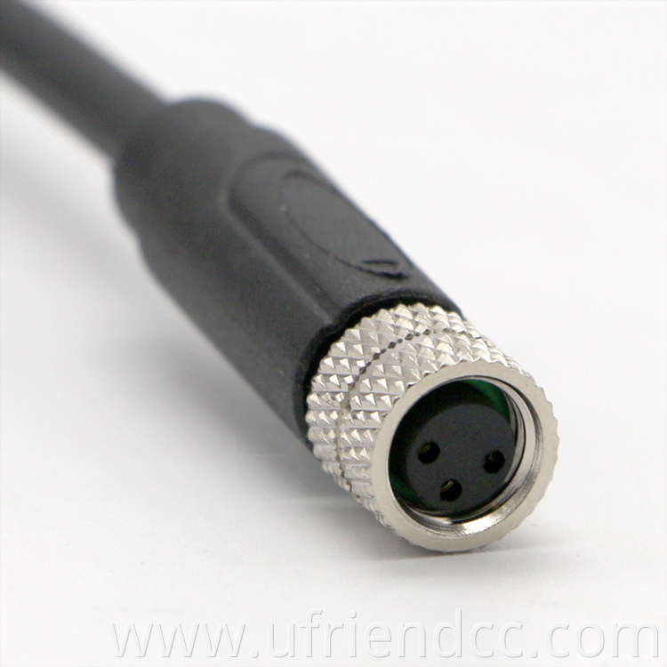 M12 3 way ip68 Male to female Aviation locking waterproof cable for Automotive Equipment